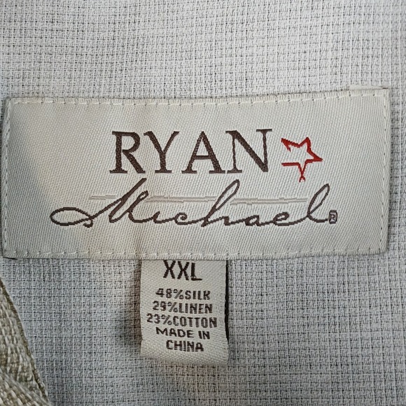 Ryan Michael XXL Mens Shirt Western Cowboy Silk Linen FLAWS 26x29 - Picture 9 of 16